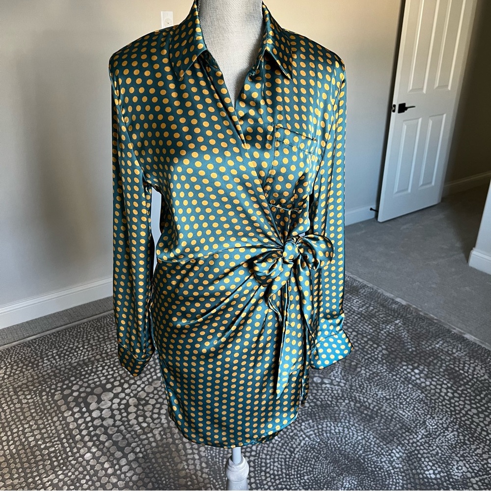 polka dot wrap dress